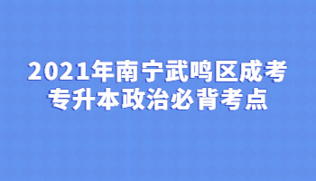 2021年南寧武鳴區成考專升本政治必背考點